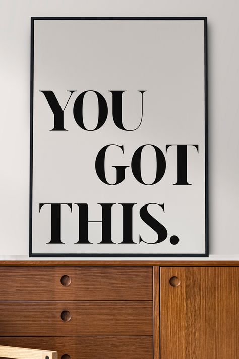 This motivational wall print is the perfect decor for your home office or remote office. It will be an inspiring piece of artwork to kick you into gear! #minimalistart #officedecor #officeideas #printablewallart #digitalart #officewalldecor #officewallart Office Posters, Office Quotes, Corporate Gifting, Office Poster, Reception Design, Work Spaces, Motivational Prints, Motivational Wall, Statement Wall