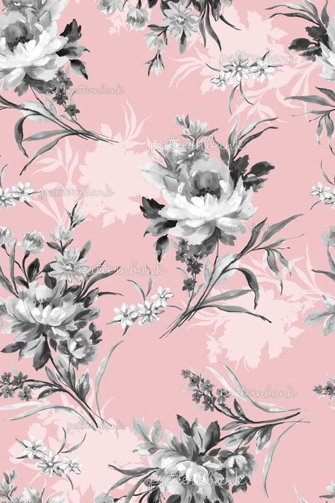 Painted Floral Pattern, Pattern Bank, Shabby Chic Wallpaper, City Skyline Art, Design Pattern Art, Allover Design, Floral Wallpaper Phone, Water Printing, Floral Paper