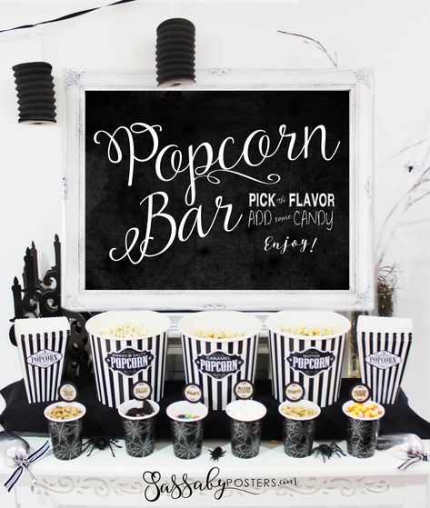 Popcorn Bar Chalk Sign INSTANT DOWNLOAD Printable - Etsy Australia Valentine Flamingo, Wedding Party Snacks, Popcorn Bar Party, Bridal Shower Snacks, Popcorn Bar Sign, Theater Wedding, 94th Birthday, Work Cubicle, Chalk Sign