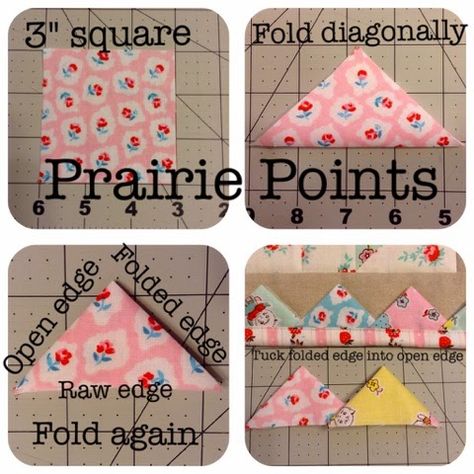 Praire Points How To Make, Embroidery Quilts Ideas, Prairie Points, Quilt Border, Quilt Binding, Quilting Techniques, Quilting Tips, Sewing Projects For Beginners, Mini Quilts