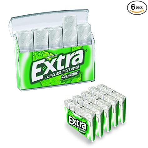 Amazon.com : Extra Spearmint Sugar Free Gum Reusable Case & Refills, Spearmint, (Pack Of 6) : Grocery & Gourmet Food Extra Spearmint Gum, School Packing, Packed Food, Black Haircut Styles, Spearmint Gum, Extra Gum, Black Haircut, Ice Cream Snacks, Clear Phone Case Design