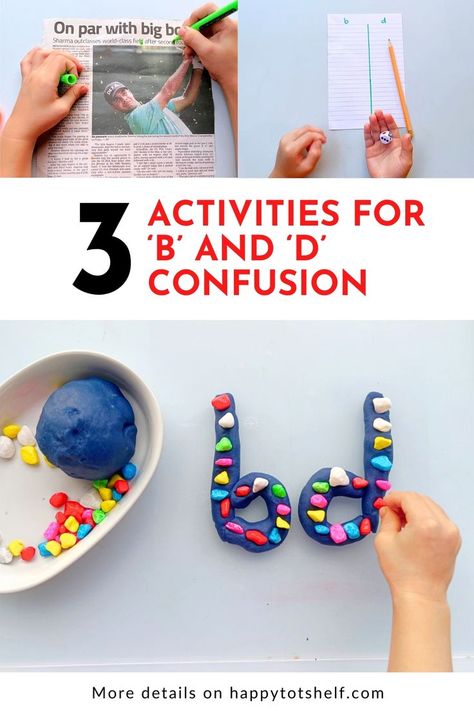 Activities to Overcome 'b' and 'd' Letter Confusion B And D Confusion, B And D, Learn Letters, Class Decoration, Make Learning Fun, Preschool Curriculum, Hands On Learning, Learning Letters, Early Literacy