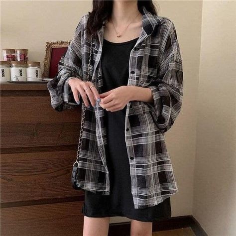 ROYALICA Women Black and White Checked Shirt with Heavy Black Inner LINK- https://amzn.to/4byxZYG Black Check Shirt, Fitted Tunic, Western Wear For Women, Black Prom Dress, Sheer Shirt, White Colour, Tunic Shirt, Black And White Colour, Check Shirt