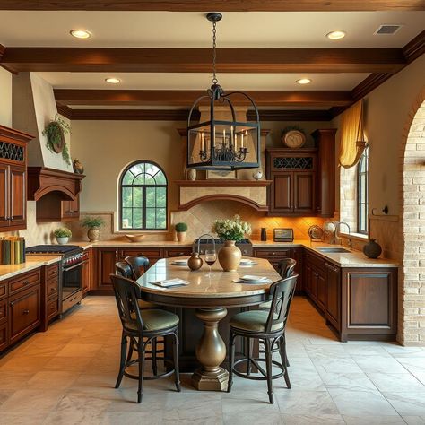 Create a warm Tuscan villa-inspired kitchen with terracotta-toned glass-front cabinets and rustic crown molding. #TuscanVilla #ItalianCharm 🍝 Rustic Crown Molding, Tuscan Farmhouse Decor, Tuscan Style Kitchen, Tuscan Kitchen Design, Tuscan Farmhouse, Tuscan Kitchen, Glass Front Cabinets, Tuscan Villa, Tuscan Style