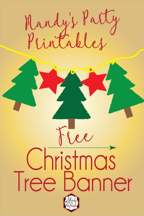 Get your Free Christmas Tree Banner here at Mandy's Party Printables. It's an easy way to up your Christmas decor game or your DIY Christmas pursuits! Christmas Banner Free Printable, Diy Merry Christmas Banner, Winter Banner Printable Free, Vintage Christmas Banner Printable Free, Free Printable Banner Letters Alphabet Christmas, Diy Christmas Decorations For Home, Candy Christmas Tree, Christmas Bunting, Family Fun Night