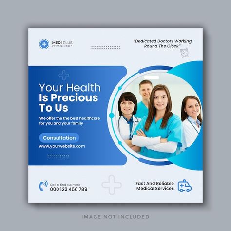 Healthcare social media post flyer and w... | Premium Psd #Freepik #psd #banner #business #doctor #health Social Media Design Health, Health Poster Design Creative, Doctor Social Media Post, Hospital Social Media, Holi Post, Doctor Banner, Creative Banner Design, Medical Social Media Post, Health Banner