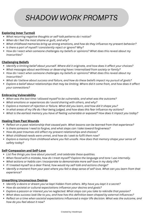 Embark on your journey of growth with this Shadow Work Journal. Explore the hidden aspects of your psyche, guided by 50 insightful prompts and exercises. Start your Shadow work now and start your journey of self-discovery, healing, and personal growth. Journal Writing Prompts Shadow Work, Shadow Work Personality, Guided Shadow Work, Career Shadow Work, Guided Journaling Prompts, Shadowing Journal Prompts, Spiritual Shadow Work Prompts, Journal Prompts Boundaries, Thoughtful Journal Prompts