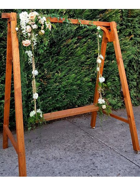 #1 Portable Swing Rentals Toronto | Wedding Swings, Photo Swings | Toronto Event Rentals Swing Decoration With Flowers, Wood Partition Design, Waterfall Wedding, Booth Decor, Enchanted Wedding, Wedding Photo Booth, Wedding Hire, Have Inspiration, Toronto Wedding