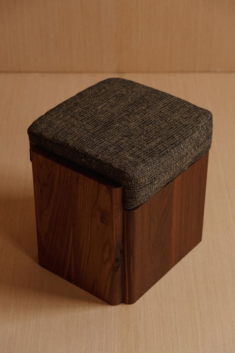 Phil Stool & Ottoman - Gregory Beson Bedroom Stool, Scented Jewelry, Modern Footstool, Bedroom Stools, Wood Ottoman, Stool Ottoman, Ceramic Furniture, Walnut Nightstand, Accent Stool