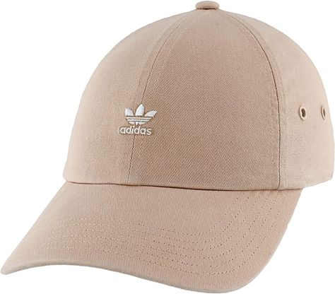 A smaller version of the iconic trefoil logo scores big style points on this classic cap. it's constructed with a relaxed six-panel silhouette, pre-curved brim and adjustable strap closure. Adidas Cap, Large Brim Hat, Basic White Tee, Hair Up Or Down, Adidas Hat, Running Hats, Mini Logo, Mini Logos, Adidas Originals Women