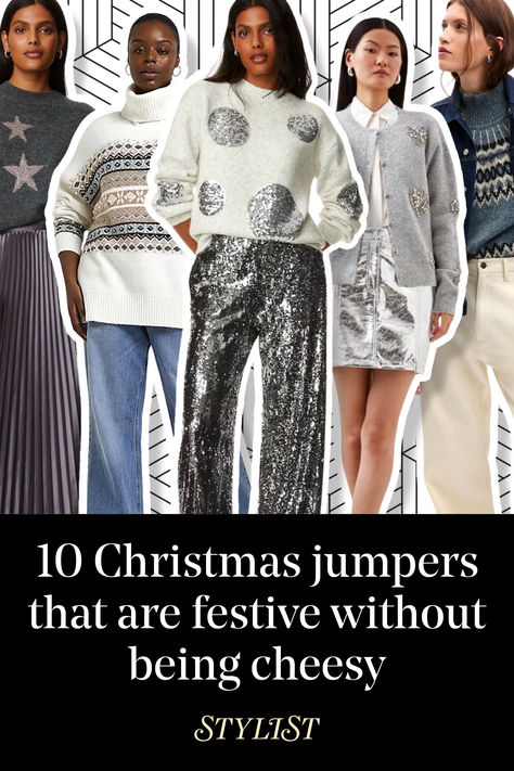 Step away from novelty Christmas knits, these chic festive jumpers are the stylish alternatives you’ll want to wear on heavy rotation for the rest of the year. These jumpers have a hint of sparkle, a sprinkling of stars or a subtle Fair Isle print, the kind of Xmas jumpers you can actually get away with wearing for so many dates in your diary – just add jeans, leather trousers or slip skirts to complete the look. Aesthetic Christmas Jumper, Xmas Jumper Outfit, Christmas Jumper Outfit Women, Christmas Jumper Aesthetic, Cool Christmas Jumpers, Jumper Outfit Women, Christmas Jumper Outfit, Jumper Aesthetic, Christmas Knits