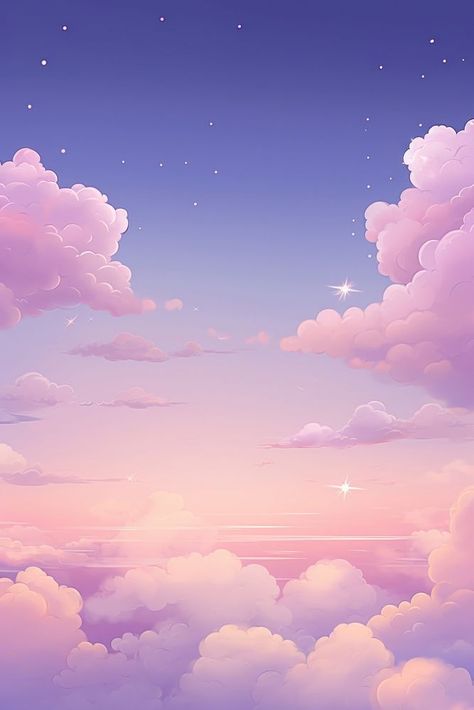 Cute wallpaper cloud sky outdoors. AI generated Image by rawpixel. | free image by rawpixel.com / Dollacha Chamnansrisil Pink Sky Watercolor, Cloud Poster Design, Aesthetic Background Clouds, Pastel Galaxy Wallpaper, Cloud Illustration Design, Pastel Clouds Aesthetic, Clouds Illustration Art, Digital Art Clouds, Cute Purple Background