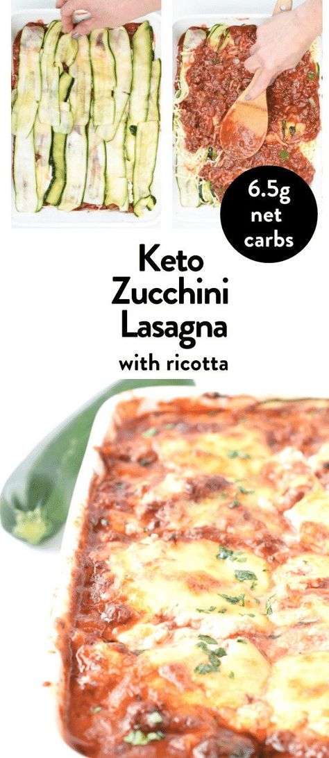 Keto Zucchini Lasagna, Lasagna With Ricotta Cheese, Lasagna With Ricotta, Lasagna Recipe With Ricotta, Ricotta Cheese Recipes, Keto Zucchini, Beef Lasagna, Keto Lasagna, Ricotta Recipes