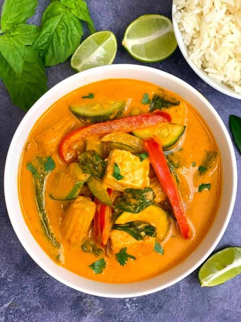 Insta Pot Curry Recipes, Instant Pot Curry Vegetarian, Instant Pot Thai Soup, Red Curry Instant Pot, Instant Pot Thai Curry, Red Curry Tofu, Monk Mode, Instant Pot Thai, Instant Pot Vegetarian