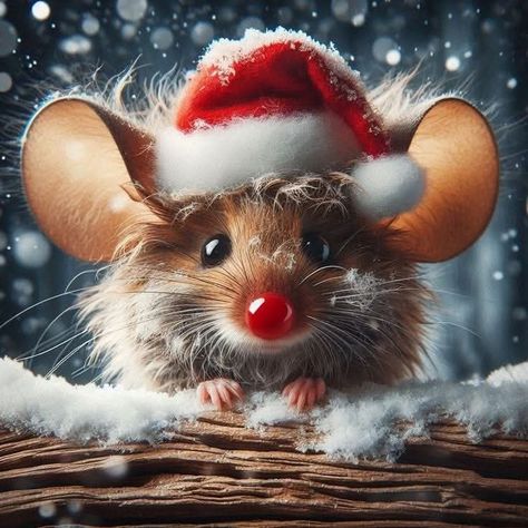 Christmas Mice, Animal Caricature, Magical Images, Little Mouse, Cute Squirrel, House Mouse, Christmas Mouse, Cute Mouse, Fluffy Animals