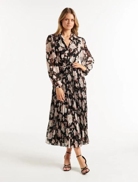 Western Midi Dresses, Forever New Dress, Classic Feminine Style, Geometric Prints, Pleated Midi Dress, Midi Shirt Dress, Forever New, Western Dresses, Buy Dress