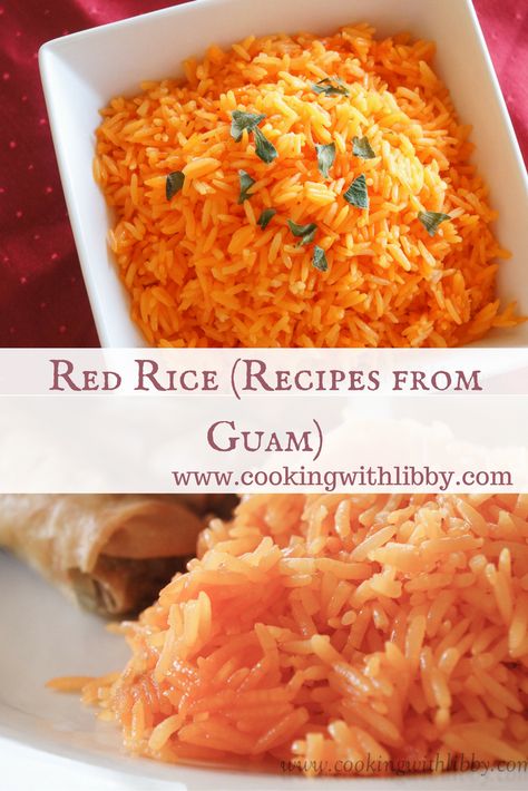 This recipe for Red Rice is similar to Spanish rice, except it's origins are from the Pacific Islands. It can be made in 30 minutes or less. Pacific Islander Recipes, Pacific Islander Food Recipes, Pacific Island Recipes, Pacific Island Food Recipes, Red Rice Recipes, Guamanian Recipes, Guamanian Food, Islander Food, Guam Food