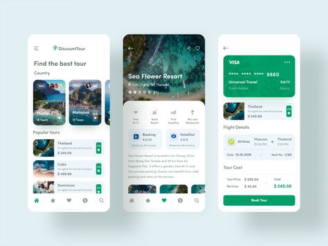 Traveling App DiscountTour by Vladimir Gubanov Application Ui Design, Desain Ux, Ui Design Mobile, Ux App Design, Iceland Travel Guide, Travel Apps, Web Design Mobile, Mobile App Design Inspiration, App Interface Design