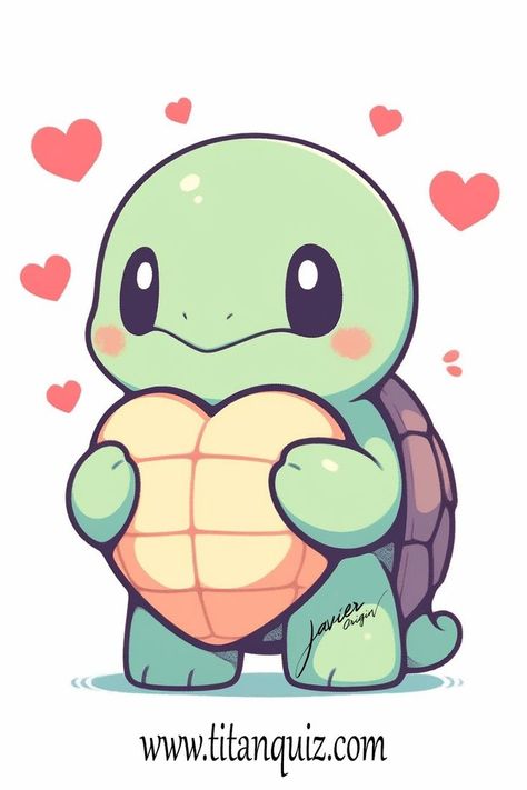 Pokemon Turtle, Turtle Pokemon, Cute Turtle Cartoon, Cute Turtle Drawings, Turtle Sketch, Kawaii Turtle, Mothers Day Drawings, Pokemon Painting, Cartoon Turtle