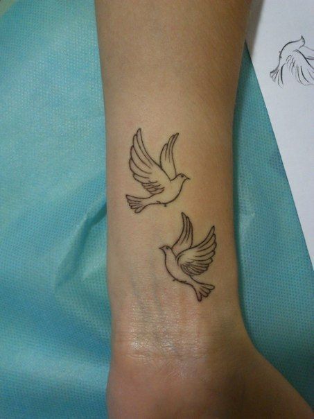 Doves Tattoo For Women, Dove Memorial Tattoo Mom, Dove Tattoo On Hand, Dove And Butterfly Tattoo, Blue Dove Tattoo, Two Dove Tattoo Design For Women, Dove Peace Tattoo, Dove Tattoo For Lost Loved One, Dove Small Tattoo