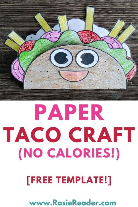 This paper taco craft is sooooooo easy! Get the free taco template, color it in, chop it up... and make a zero-calorie pretend treat! Literacy Book Activities Preschool, Dragons Love Tacos Preschool Activities, Dragons Like Tacos Activities, Dragons Eat Tacos Activities, Dragon Lesson Plans Preschool, Story Book Crafts Preschool, Easy Dragon Craft, Dragon Loves Tacos Activities, Read Aloud Crafts Kindergarten