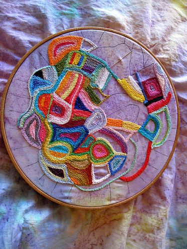 ONE DAY AT A TIME Hand embroidery chain stitch abstract by peregrine blue, via Flickr Hand Embroidery Chain Stitch, Embroidery Chain Stitch, Creeper Minecraft, Main Point, Abstract Embroidery, Crewel Embroidery, Hand Embroidery Stitches, Art Textile, Hand Embroidery Patterns