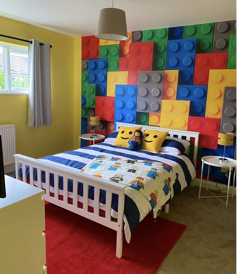 Who needs boring walls when you can have a LEGO masterpiece brightening up your room? 🌈🔸🔹 #LegoWallGoals #ColorfulCreations #BrightenUpYourSpace⁠ ⁠ ⁠ ⁠ ⁠ #homedecor #homerenovation  #roominspiration  #roomdecor  #roomdesign  #bedroominspo #kidsbedroom #makeawish #makeawishfoundation #bedroommakeover #makingadifference #interiordecor #interiordesigner #boysbedroomdecor #boysbedroom #boysbedroomideas #boysbedroominspo #disneybedrooms Boys Lego Room Ideas Bedroom, Boys Lego Bedroom Ideas, Lego Bedroom Ideas, Boys Lego Bedroom, Boys Lego Room, Lego Bedroom Decor, Lego Themed Bedroom, Lego Room Ideas, Lego Room Decor