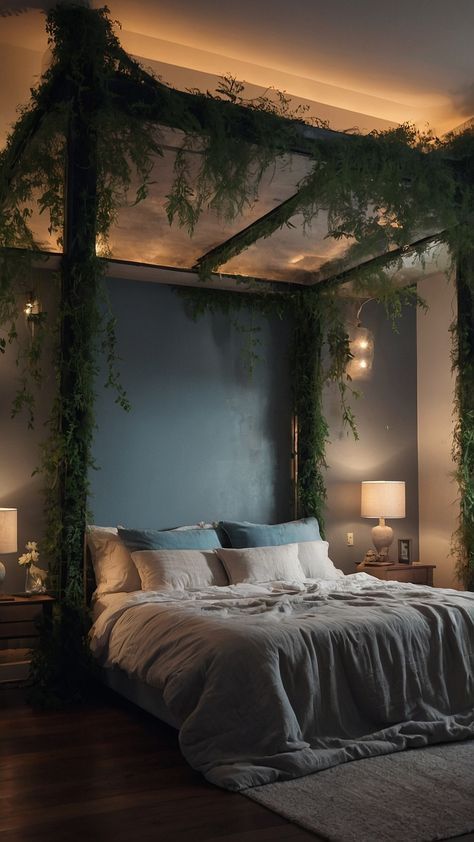 Cozy Aesthetic Bedroom, Dreamy Bedroom Ideas, Wall Drapes, Feminine Room, 15 Aesthetic, Aesthetic Bedroom Ideas, Bed In Corner, Bedroom Drapes, Romantic Aesthetic