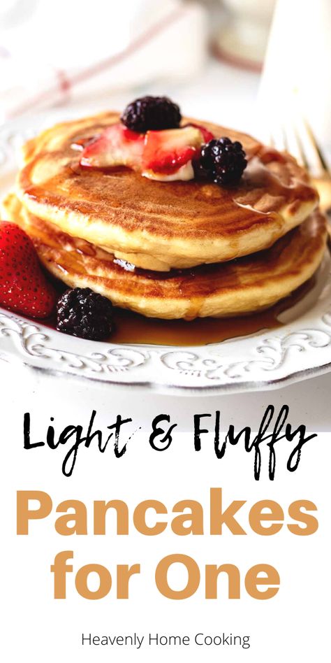 Pancake Mix For One, Pancake Mix Recipe Small Batch, Pancakes For 2 People, Fluffy Pancakes For One, Olive Oil Pancakes, Bisquick Pancakes For One, Easy Fast Pancake Recipe, Diy Pancake Mix Easy Small Batch, One Serving Breakfast