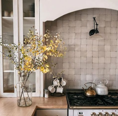 Jana Roach, Modern Stoves, Kitchen Backsplash Trends, Backsplash Patterns, Zellige Tile, Modern Cottage, Décor Diy, Kitchen Inspo, Kitchen Backsplash