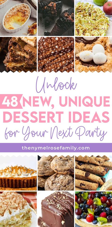 48 New Unique Dessert Ideas for Your Next Party Unique Dessert Ideas, Trending Desserts, Easy Impressive Dessert, Impressive Dessert, Fancy Desserts Recipes, Dessert Inspiration, Dinner Party Desserts, Impressive Desserts, Classic Recipes