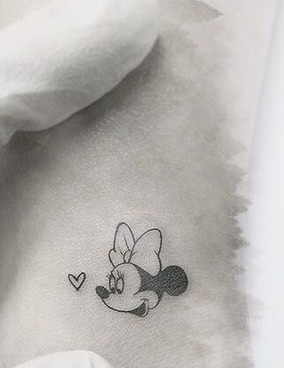 Minnie And Mickey Mouse Tattoo, Minnie Mouse Outline Tattoo, Minnie Outline Tattoo, Minnie Mouse Ears Tattoo, Minnie Mouse Minimalist, Minnie Mouse Bow Tattoo, Minnie Mouse Tattoo Ideas, Minimalist Tattoo Disney, Minimalist Disney Tattoo