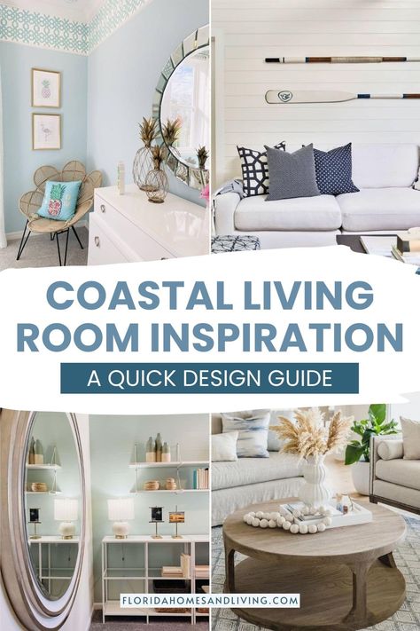 Looking to bring the beachy vibes into your living room? Check out our guide for easy and affordable coastal design tips that will transport you straight to the ocean. Perfect for any beach lover! Beach Style Interior Design, Beach Condo Decorating Ideas, Coastal House Design, Neutral Coastal Living Room, Florida Condo Decor, Beach Condo Decor, Coastal Living Room Ideas, Coastal Decorating Living Room, Florida Condos