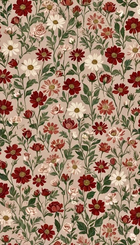 High Res Ipad Wallpaper, Floral Iphone Wallpaper Aesthetic, Red Floral Aesthetic, Wallpaper Iphone Aesthetic Vintage, Red Floral Background, Ipad Wallpaper Aesthetic, Vintage Floral Wallpaper, Floral Wallpaper Iphone, Simple Phone Wallpapers