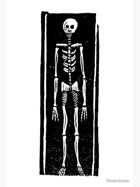 Skeleton In Coffin, Medieval Skeleton, Folk Art Skeleton, Gothic Linocut, Medieval Linocut, Skeleton Woodcut, Woodcut Illustration Medieval, Coffin Tattoo, Water Art