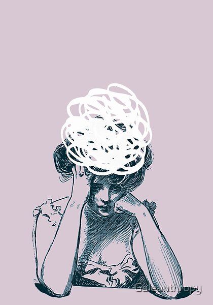 Overthinking girl with a pink background Overthinker Pictures, Image Of Overthinking, Overthinking Pictures Mood Wallpaper, Messy Brain Tattoo, Overthink Pictures Art, Wallpaper Backgrounds Overthinking, Illustrations Overthinking, Overthink Pictures, Overthings Drawing