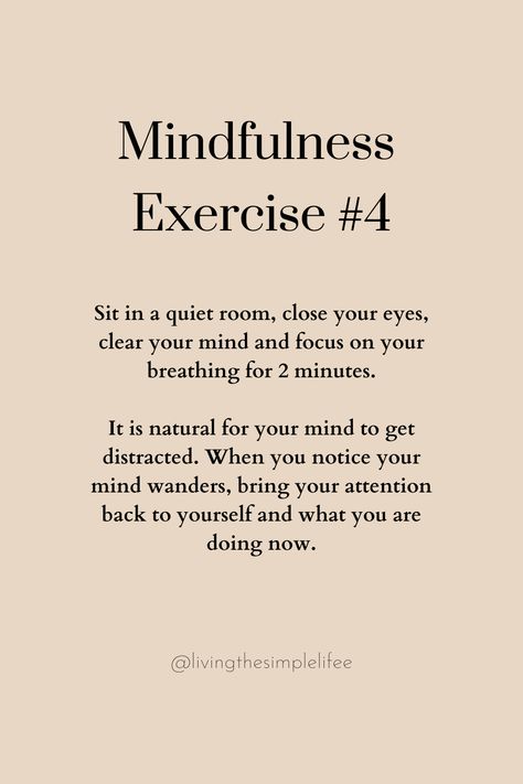 Sit in a quiet room, close your eyes, clear your mind and focus on your breathing for 2 minutes. It is natural for your mind to get distracted. When you notice your mind wanders, bring your attention back to yourself and what you are doing now. Clearing Your Mind, Feed Your Mind, Quiet Your Mind, Clear Mind Aesthetic, How To Clear Your Mind, Out Of Sight Out Of Mind, Deep Focus, Quiet Mind, Mindfulness Exercises