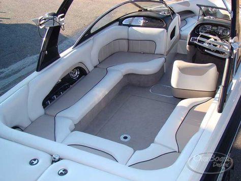 Overboard Designs - Marine Upholstery, Canvas and more for all kinds of boats. | Marine Upholstery and Canvas Malibu Boats, Boat Interior Design, Boat Upholstery, Wakeboard Boats, Runabout Boat, Wood Boat Plans, Lake Lanier, Marine Upholstery, Boat Restoration