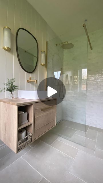 Louise Clark on Instagram: "En-Suite Reveal 🙊⁣ ⁣ ad Oh my god guys I’m finally revealing our first room 🙌🏽 and I’m so excited but also so freaking nervous 😆⁣ ⁣ We wanted to try and get the en suite done first so we had a room where we could clean off all the dust and have a bit of a sanctuary compared to all the chaos going on around us. And I couldn’t be happier with what we’ve achieved here. We were super lucky to be able to work with @crosswater_uk to create this space.  ⁣ It’s a very small room and to the right of the old shower was a cupboard but we stole the cupboard to make the shower twice the size which was an absolute must. We decided on a wet room style en suite to make it feel bigger and I knew I exactly the kind of style I wanted after months of scouring Instagram and Pint Small En Suite Shower Room, Uk Bathroom Ideas, En Suite Ideas, Small Shower Room Ideas, Very Small Room, Louise Clark, Small Wet Room, Victoria Plum, Wall Heater