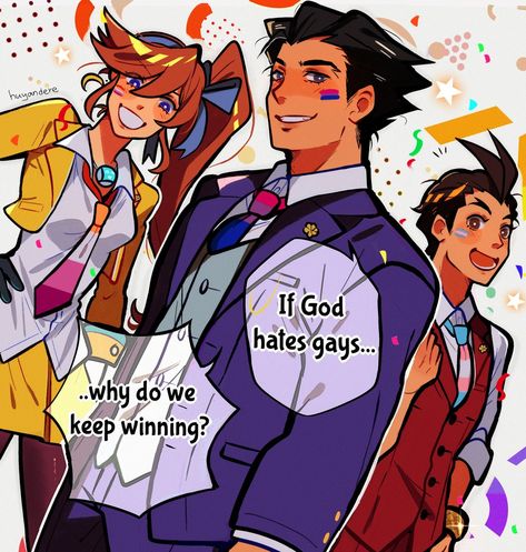 Apollo Justice, Any Pronouns, Phoenix Wright, Ace Attorney, Phoenix, Fan Art, Memes, Anime, Art