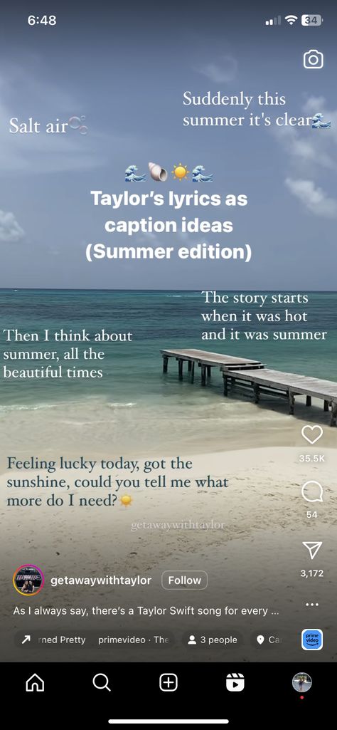 Beach Song Lyrics Captions, Summer Instagram Captions Song Lyrics, Taylor Swift Summer Captions Instagram, Taylor Swift Ig Captions Summer, Summer Lyrics For Captions, 1989 Captions, Summer Recap Captions, Taylor Swift Beach Captions, Taylor Swift Summer Lyrics