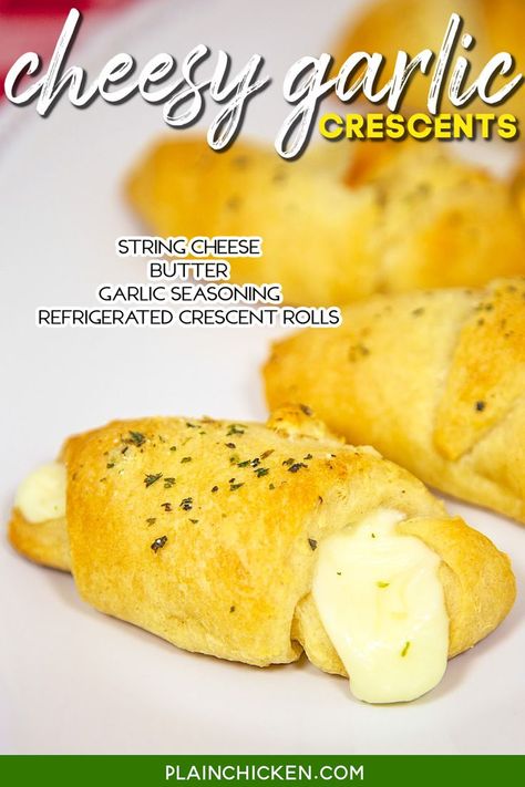 Cheesy Garlic Crescent Rolls, Garlic Crescent Rolls, Cornbread Dessert, Parmesan Soup, Crescent Recipes, Pillsbury Recipes, Slow Cooker Turkey, Cheese Butter, Garlic Seasoning