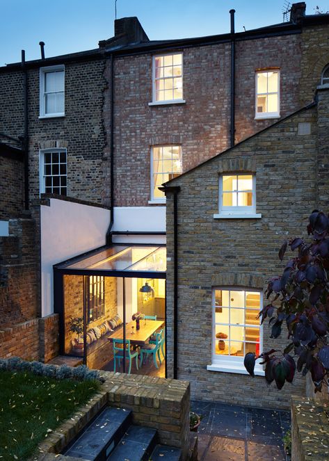 Terraced House Extension, Small Terraced House, Terrace Extension, Terrace House Exterior, Victorian Terrace House, Arch Architecture, Glass Extension, Edwardian House, House Extension Design