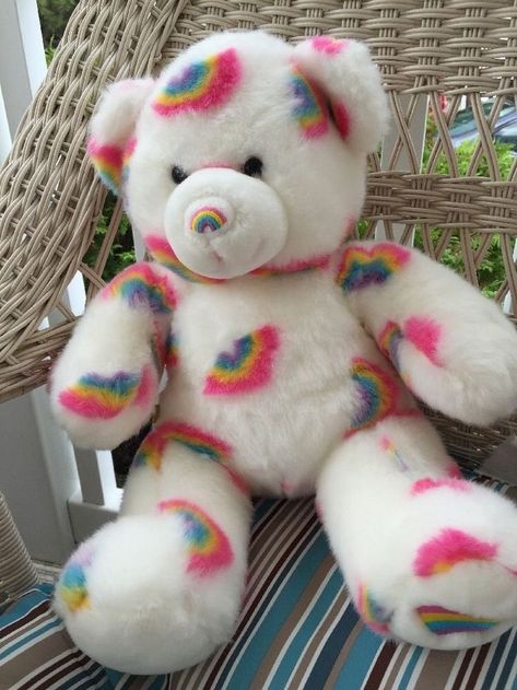 Rainbow Teddy Bear, Build A Bear Outfits, Teddy Bears For Sale, Peace Illustration, Fun Crafts To Do, Cute Plushies, Bear Outfits, Kawaii Plushies, Teddy Bear Plush