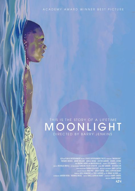 MOONLIGHT (2016) poster design by Mark Levy Moonlight Movie Poster, Moonlight Movie, Moonlight 2016, Moonlight Poster, Alternative Posters, Water Movie, Song Posters, Light Movie, Movies Art