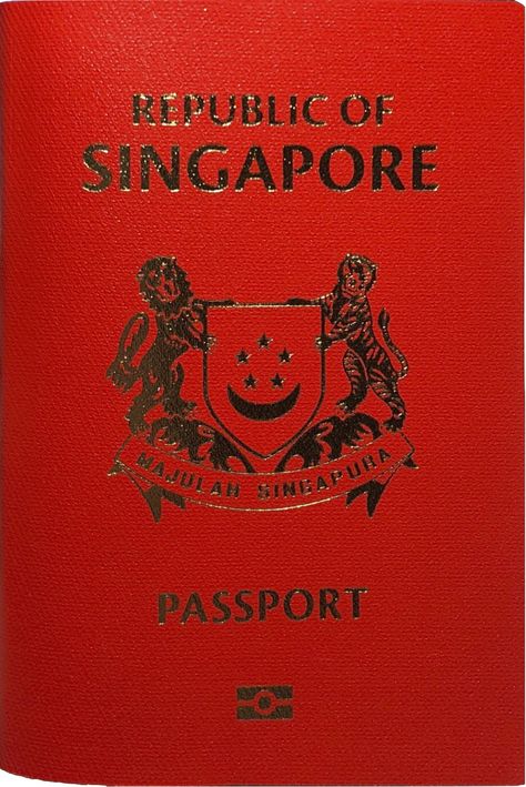 The front cover of a contemporary Singapore passport with Singapura emblazoned on the scroll of the coat of arms Singapore Passport, Passport Application Form, Biometric Passport, International Passport, Passport Application, Visa Online, Passport Online, Application Form, Coat Of Arms