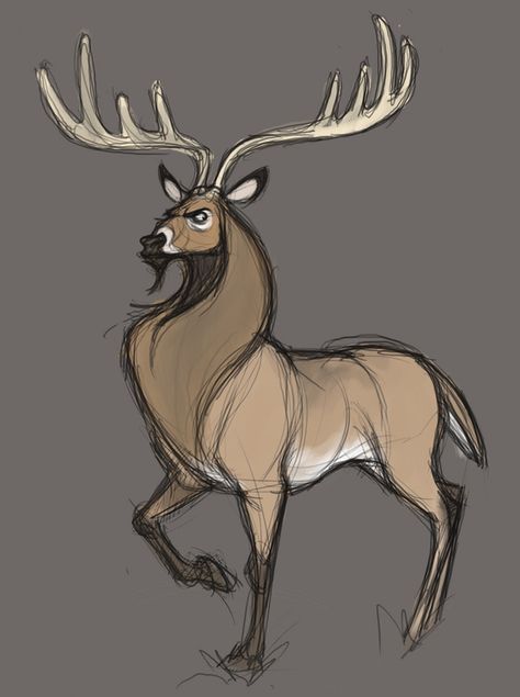 David Boudreau || CHARACTER DESIGN REFERENCES | Find more at https://www.facebook.com/CharacterDesignReferences if you're looking for: David Boudreau, Deer Art, Sketch Style, A Deer, 3d Cartoon, Animal Sketches, Arte Animal, 3d Characters, Character Design References