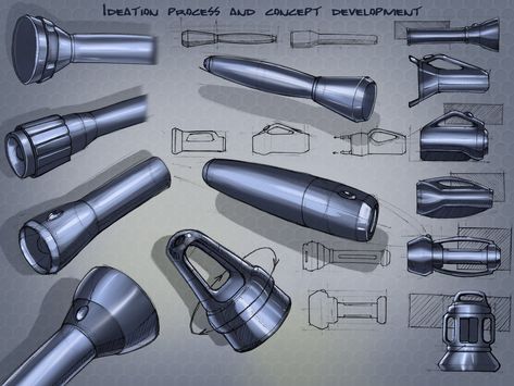 torch concept by Steven Penson at Coroflot.com Rendering Drawing, Structural Drawing, Object Drawing, Isometric Design, Industrial Design Sketch, Logo Design Typography, Lettering Alphabet Fonts, Torch Light, Light Project