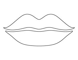 Lips Pattern Printable Lips Template, Lips Template, Mouth Template, Lips Embroidery Design, Butterfly Lips, Lip Stencil, Lips Printable, Matchstick Craft, Doodle Template