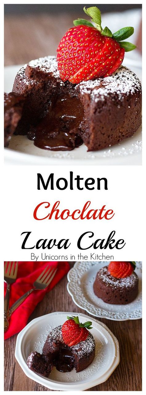 Molten Chocolate Lava Cake is such a delicious classic! It's moist and so chocolaty and when you cut into it, luscious chocolate oozes out! Molten Chocolate Lava Cake, Lava Cake Recipes, Molten Lava Cakes, Molten Chocolate, Chocolate Lava, Chocolate Lava Cake, Lava Cake, Fancy Desserts, Lava Cakes